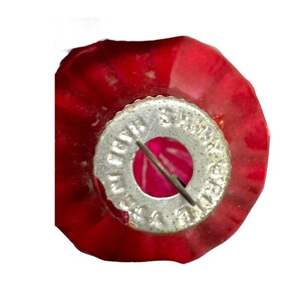 Vintage Shiny Brite Lantern UFO Ornaments Set Of 2 Spin Top Red Orange Glass - Picture 3 of 8